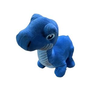 Kellytoy Blue Brontosaurus Dinosaur Plush Stuffed Animal Ribbed Belly